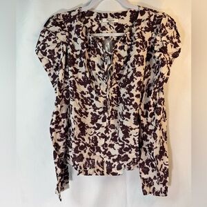 Madewell Draped Tie-Front Top Chocolate Raisin XS